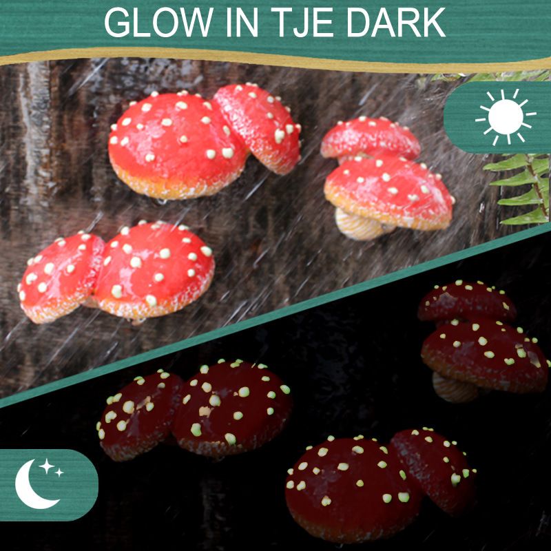 Set of 3 Mushroom Decor Decorations for Garden Yard, Mushroom Tree Decorations Outdoor, Mushroom Statue Figurines, Fairy Garden Decor Accessories - Tree Hugger（2.2” x 3.3” x 1.6”, 2.2” x 2.1”x 2.2”, 2” x1.5” x 3.1”)