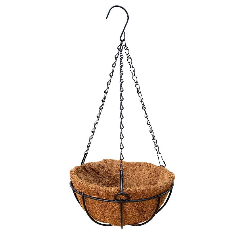 Series Hanging Basket, 8-Inch with Chain Metal Hanging Baskets for Plants Outdoor Hanging Flower Pots Outdoor Decorative Round Wire Plant Holder