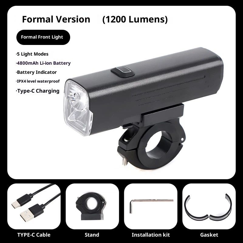 1200 Lumens Bike Light for Night Riding, USB-C Rechargeable Bike Headlight, Aluminium Alloy Waterproof Bike Front Light,LED Bike Light