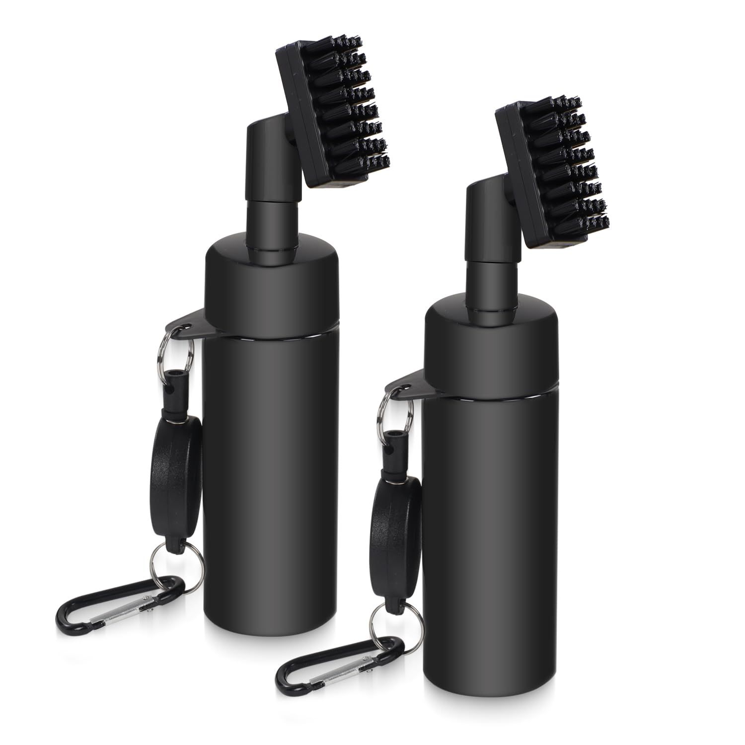Golf Club Cleaner Brush, Golf Water Brush with Spray Bottle Holdsof Water, Golf Club Cleaning Kit - Essential Golf Accessories for Men, 2pcs black