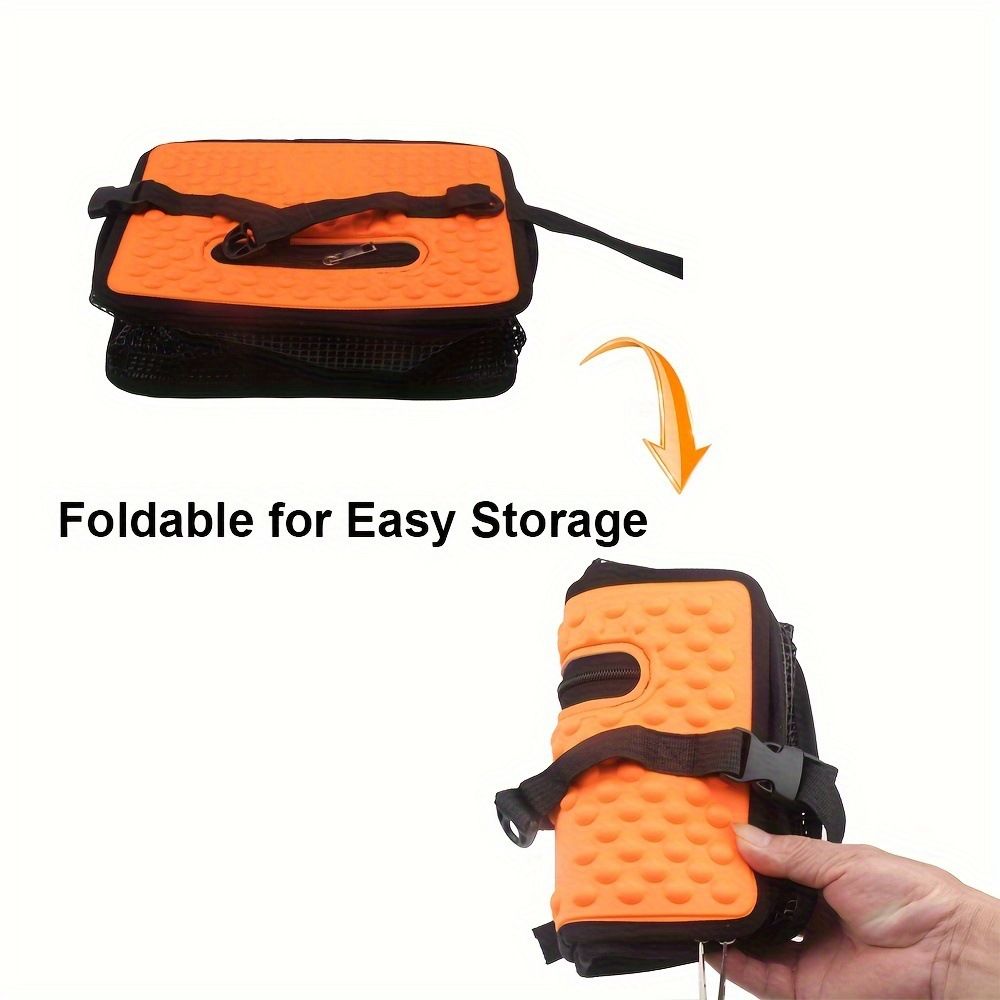 Floating Fish Basket for Live Caught, Foldable Fishing Holder Bucket Portable Collapsible Fishing Net Storage Cage for Live Fish Bait Live Well（28.45*22.1*24.89cm)