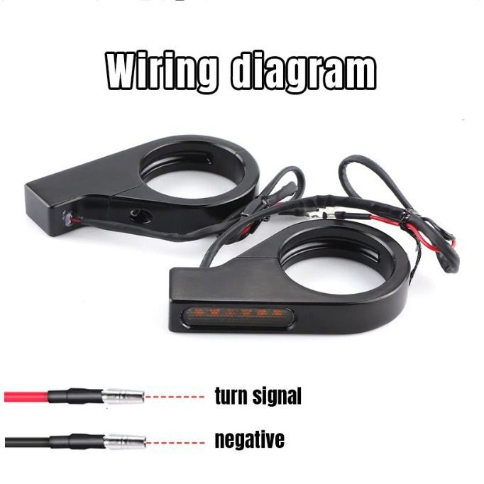 A pair Switchback Sequential Front Fork LED Turn Signals, Motorcycle Running Lights for 41mm Front Mount Fork Sportster