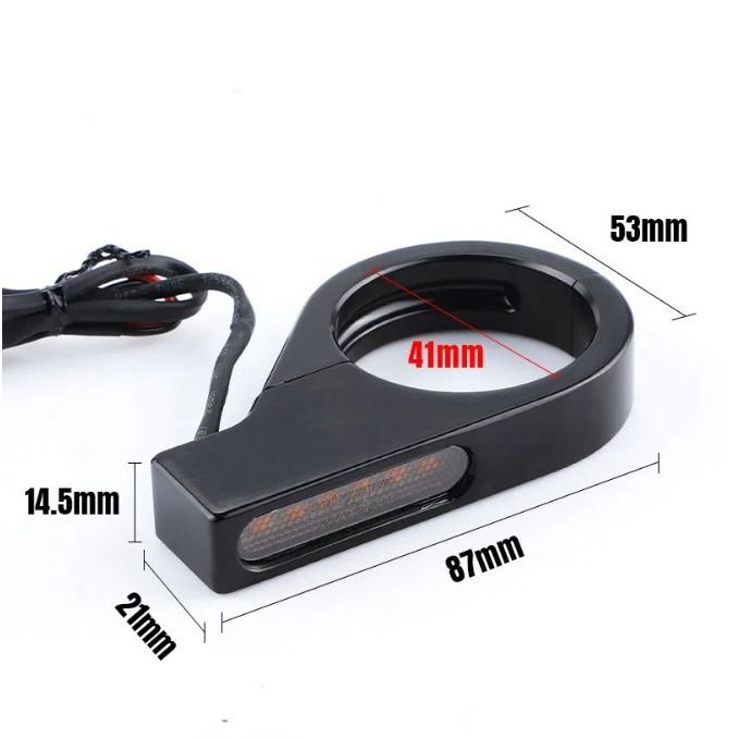 A pair Switchback Sequential Front Fork LED Turn Signals, Motorcycle Running Lights for 41mm Front Mount Fork Sportster