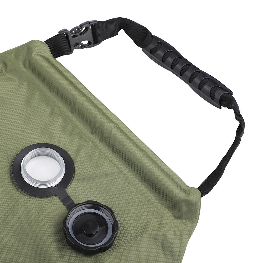 Solar Portable Shower Bag, 5 Gal/20L Solar Heating Camping Shower Bag with Removable Hose&On-Off Switchable Shower Head, Compact Camping Shower green