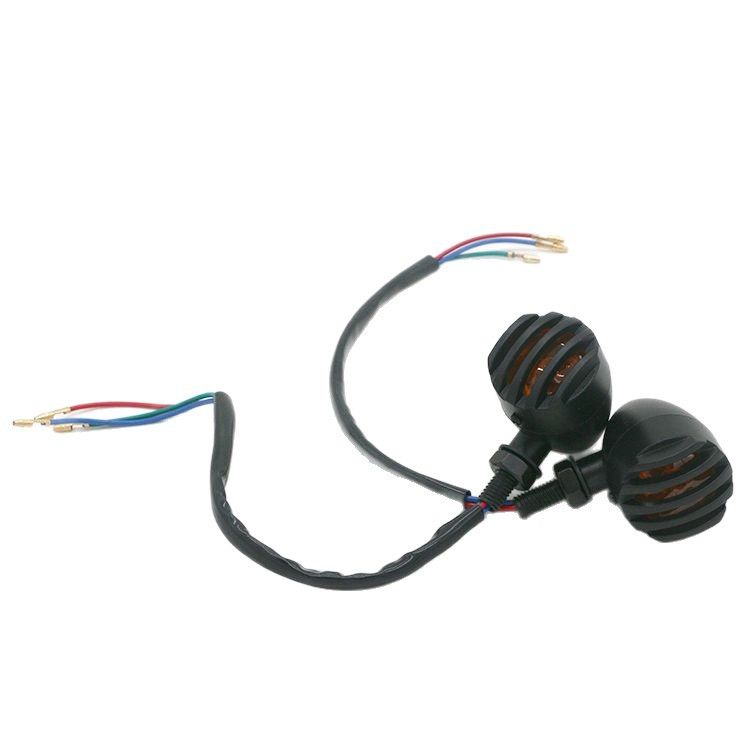 LED Motorcycle Turn Signals - 2 Pack Universal Bullet Blinker, Wire Rear Mount Signal Lights Kit for Motorcycles, Bobbers, Bikes