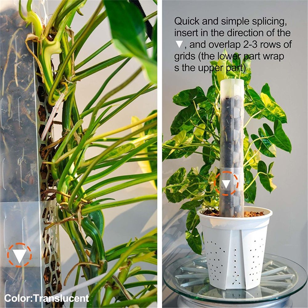 17 Inch 6 Pcs Plastic Moss Pole for Plants , 17*3'' Plant Poles for Climbing Plants, Plant Support for Indoor Plants Work with Sphagnum Moss