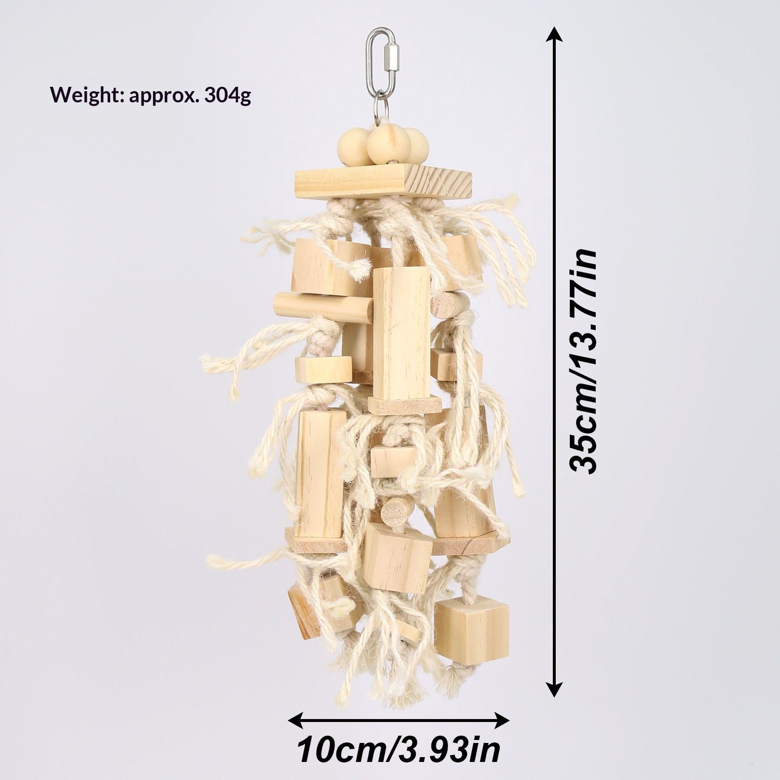 Blocks Natural Wood Large Bird Toy - Parrot Toys - Bird Toys for Parrots, Cockatoos, Macaws, Large Birds（log）