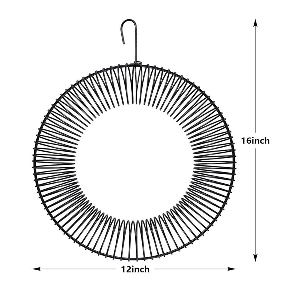 Whole Peanut black Wreath Feeder for Squirrels and Blue Jays, Round Hanging Bird Feeder for Feeding Birds and Squirrels, 16" L x 12" W , Black
