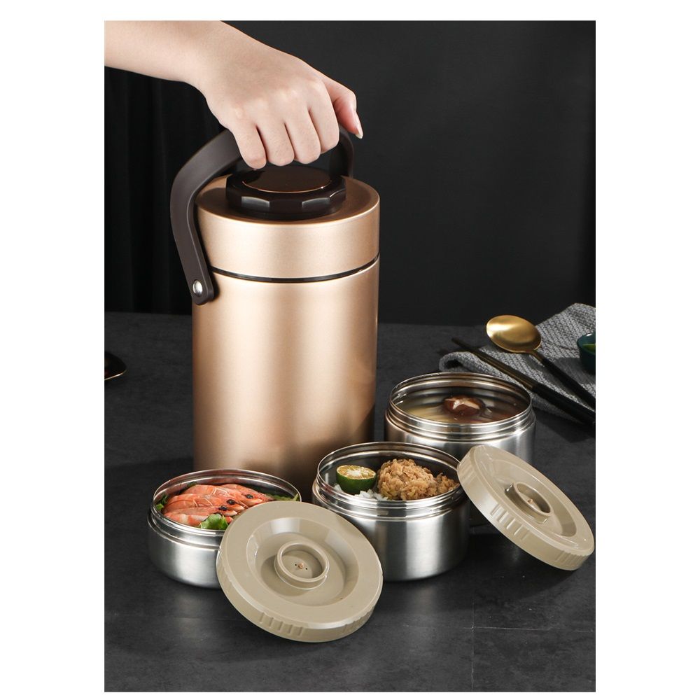 67oz Upgraded Thermos for Hot Food, 3-Layer Stackable Food Thermos, Soup Thermos Jar , Ideal for Office, Outdoor Meals, and Various Occasions (67 oz )