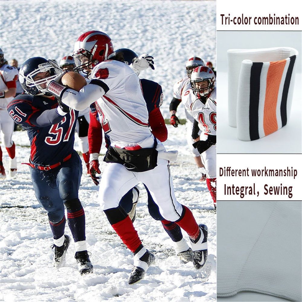 Series Multiple Colors Knit Hockey Socks Junior To Senior（L-XL） Men's Knee High Tube Socks WHITE HOCKEY SOCKS