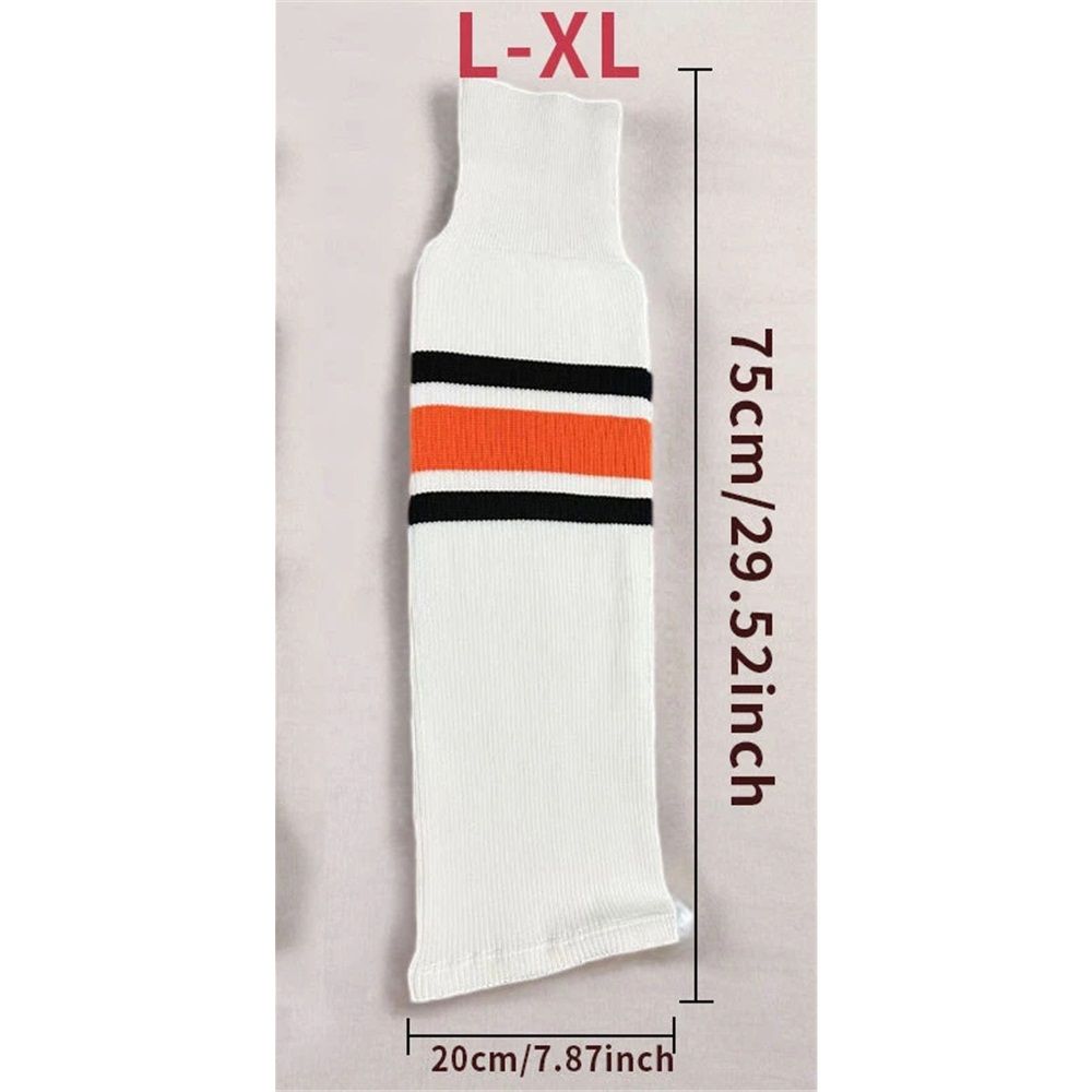 Series Multiple Colors Knit Hockey Socks Junior To Senior（L-XL） Men's Knee High Tube Socks WHITE HOCKEY SOCKS