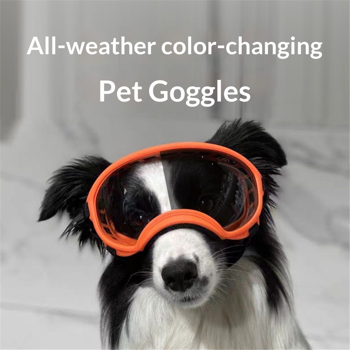 Dog Sunglasses Medium Breed, Dog Goggles UV Protection, Cycling Eye Protection for Large Dogs, Outdoors Breathable Windproof Dustproof Anti-Fog, Adjustable Straps, Cool Orange