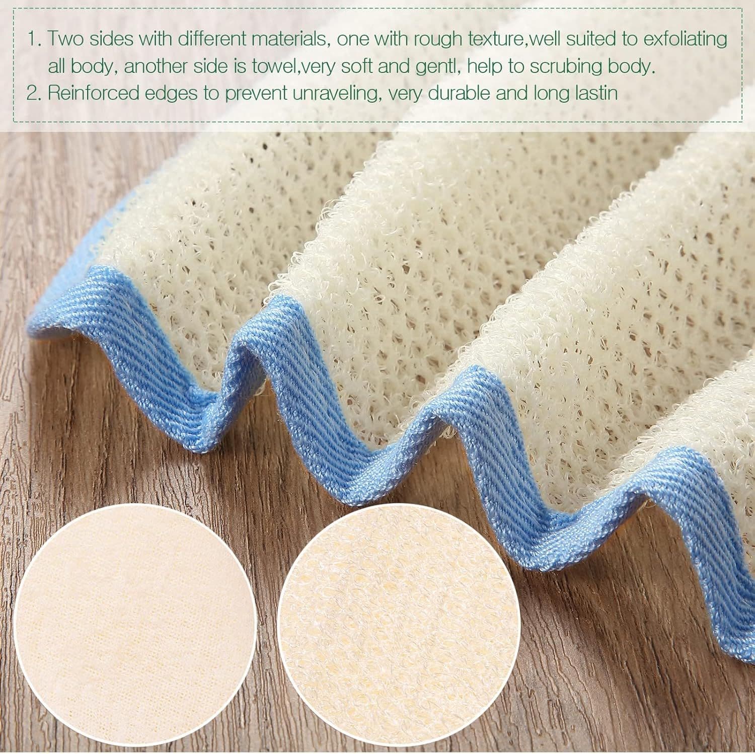 Exfoliating Wash Cloths 12 Packs Soft Weave Nylon Body and Face Bath Scrub Colorful Edge