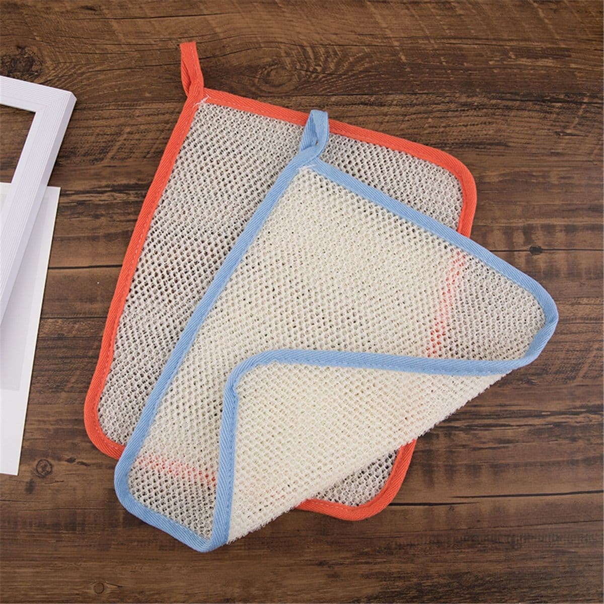 Exfoliating Wash Cloths 12 Packs Soft Weave Nylon Body and Face Bath Scrub Colorful Edge