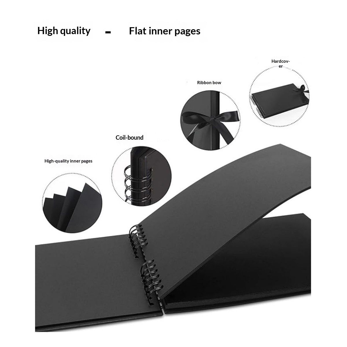 80 Pages Scrapbook Album with Metallic Markers,Craft Paper Photo Album for Wedding and Anniversary, Family DIY Scrapbook Accessories with Scrapbooking Stickers Corners(Black)…