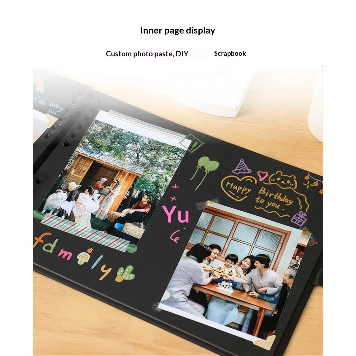 80 Pages Scrapbook Album with Metallic Markers,Craft Paper Photo Album for Wedding and Anniversary, Family DIY Scrapbook Accessories with Scrapbooking Stickers Corners(Black)…