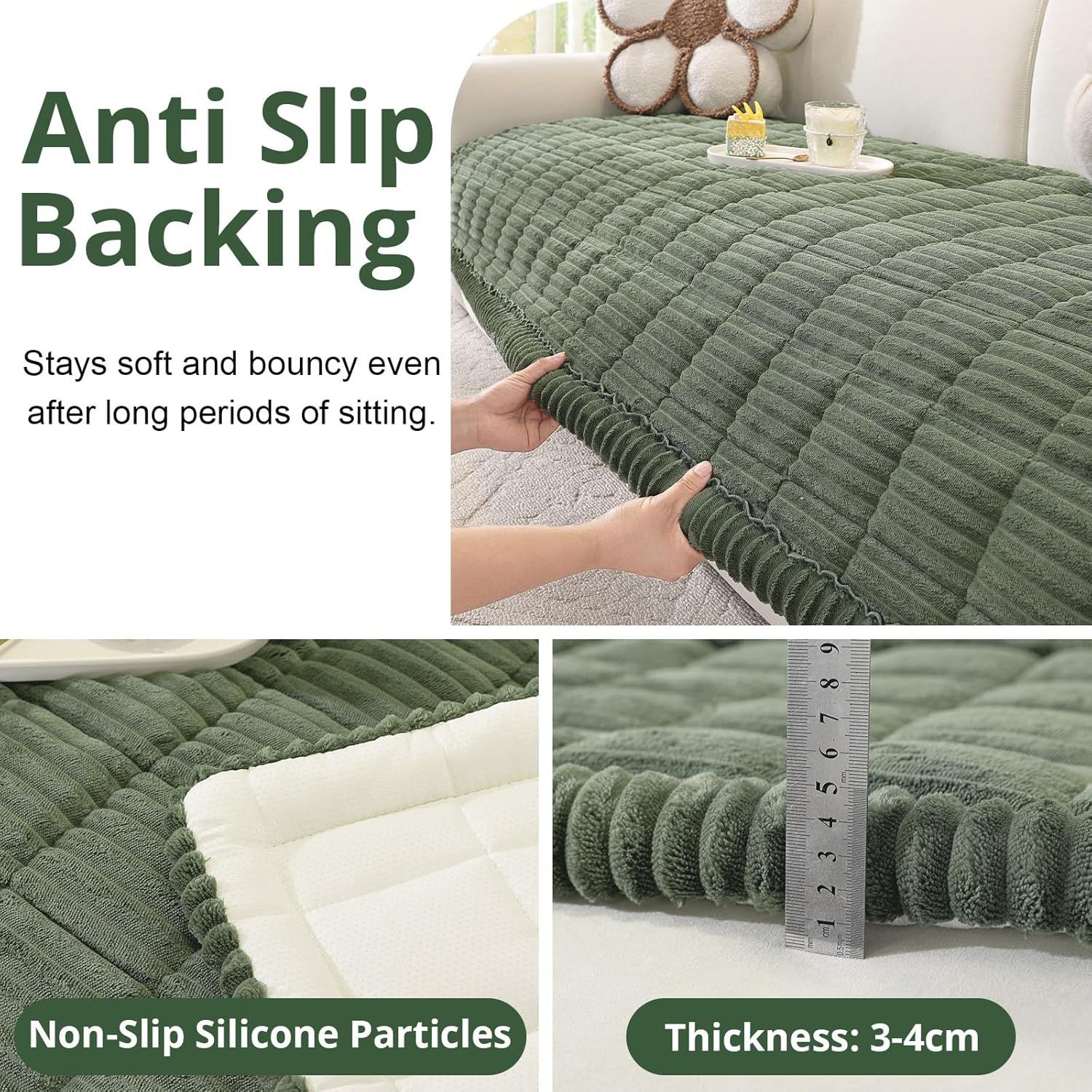 Pet Couch Cover Dogs Washable Non-Slip Couch Protector Pet Friendly Dog Mat for Couches and Sofas(27.6" x 59", Green)