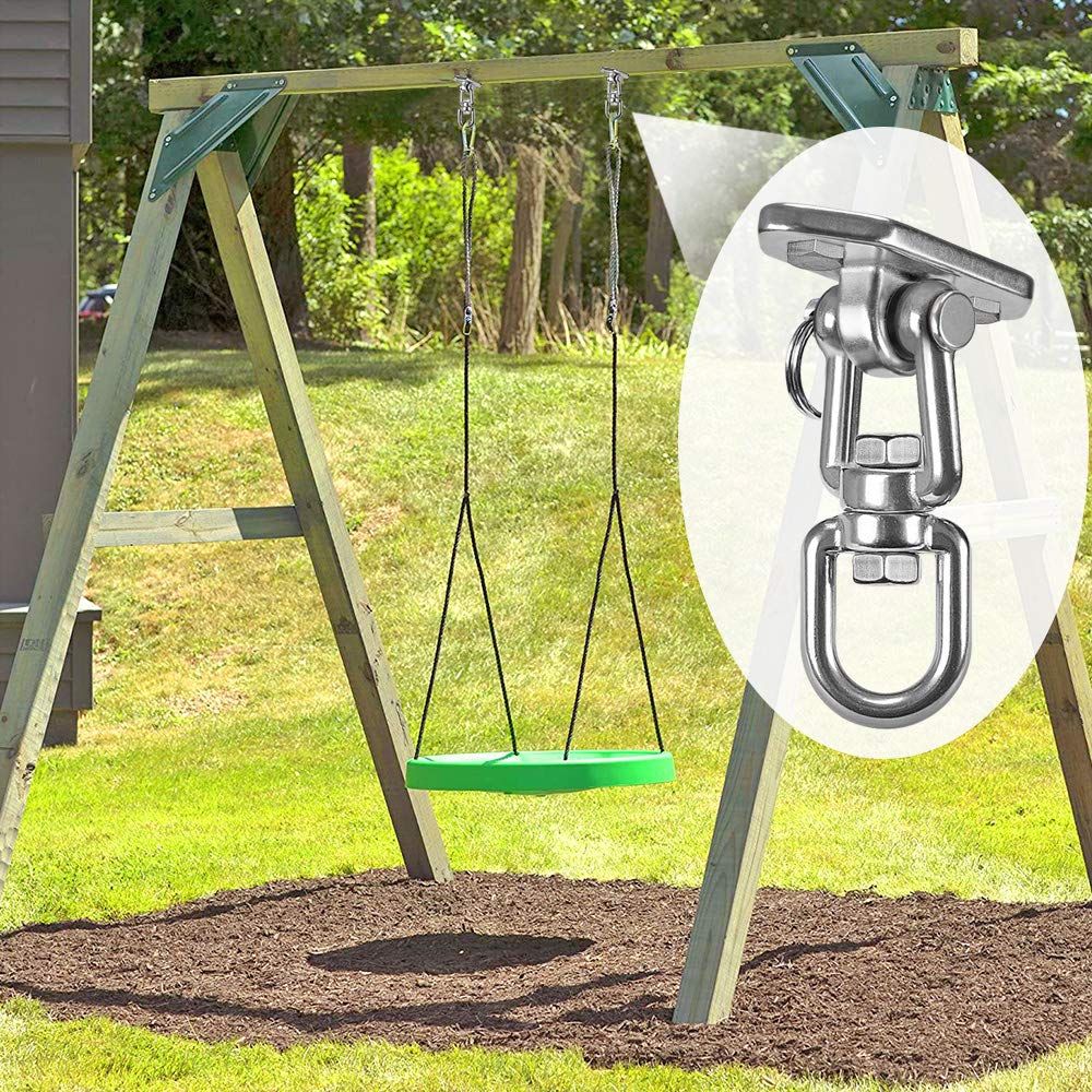 Set of 2 Heavy Duty Swing Hangers Stainless Steel 304, Double Protection Design, 360° Rotation, Playground Porch Yoga Seat Trapeze,Swing Set Indoor Outdoor