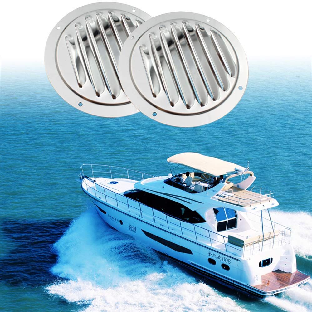 2 Pcs 5 " Round Louvered Air Vent, 316 Stainless Steel Marine Boat Vent Cover,louver, and air outlet, exhaust vent