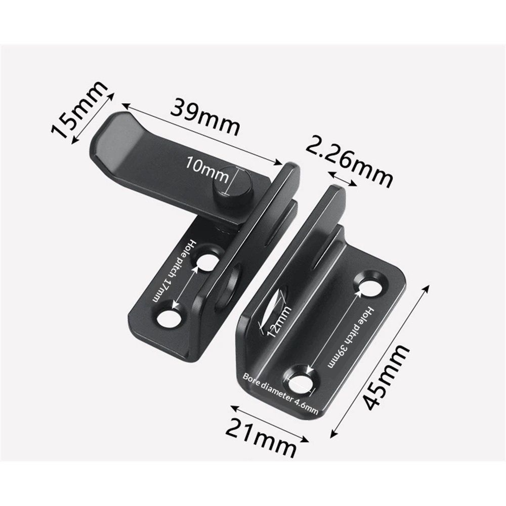 2pcs Flip Latch Gate Latch with Padlock Hole,Stainless Steel Barn Door Lock Sliding Door Bolt Latch Safety Door Lock Catch for Toilet Barn Fence Garage Door Pet Room black（Small size left opening）