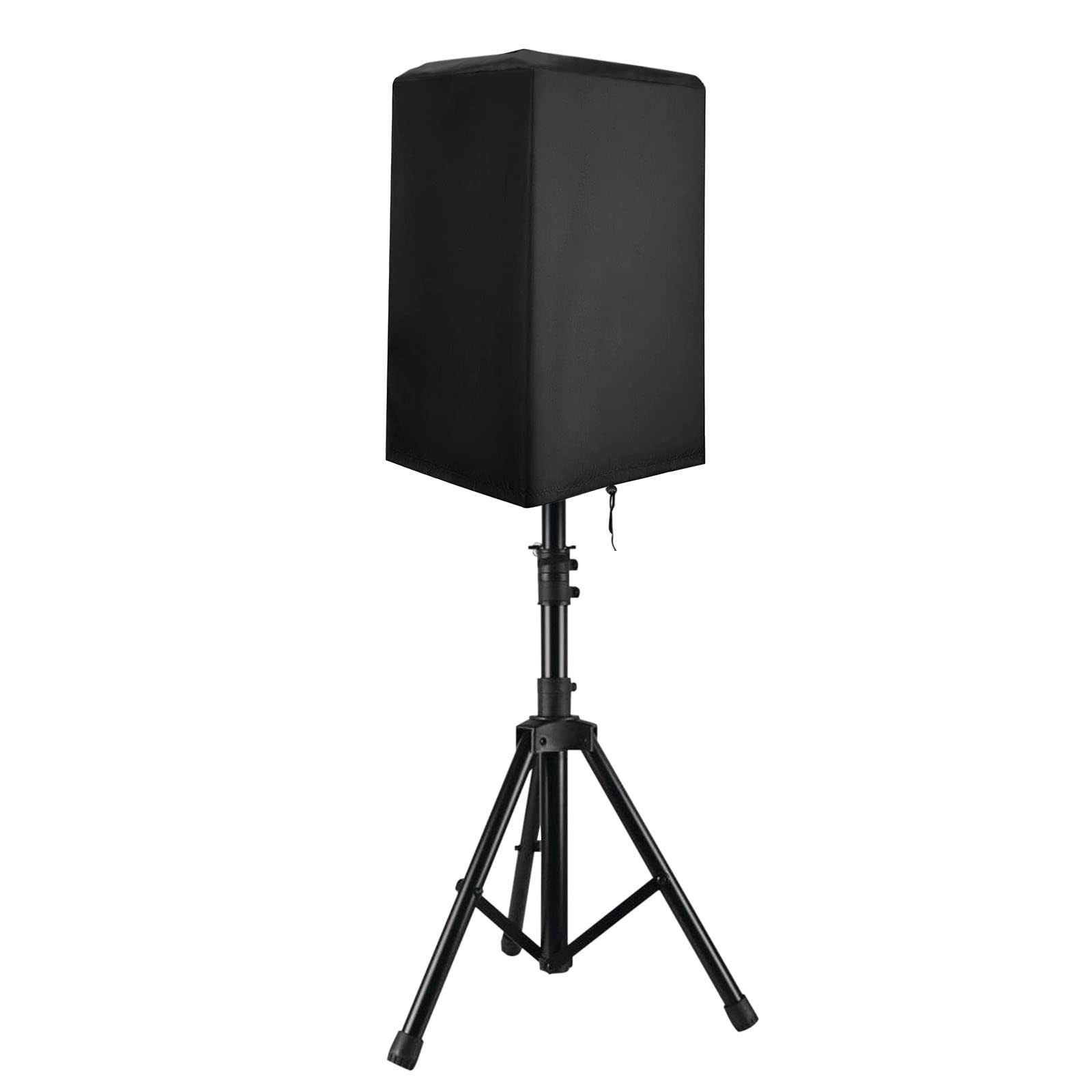 Outdoor Speaker Covers UV Protection Water Resistant Dustproof 210D Oxford Cloth Dustproof and waterproof bottom with a drawstring(Black 42*38*67cm)