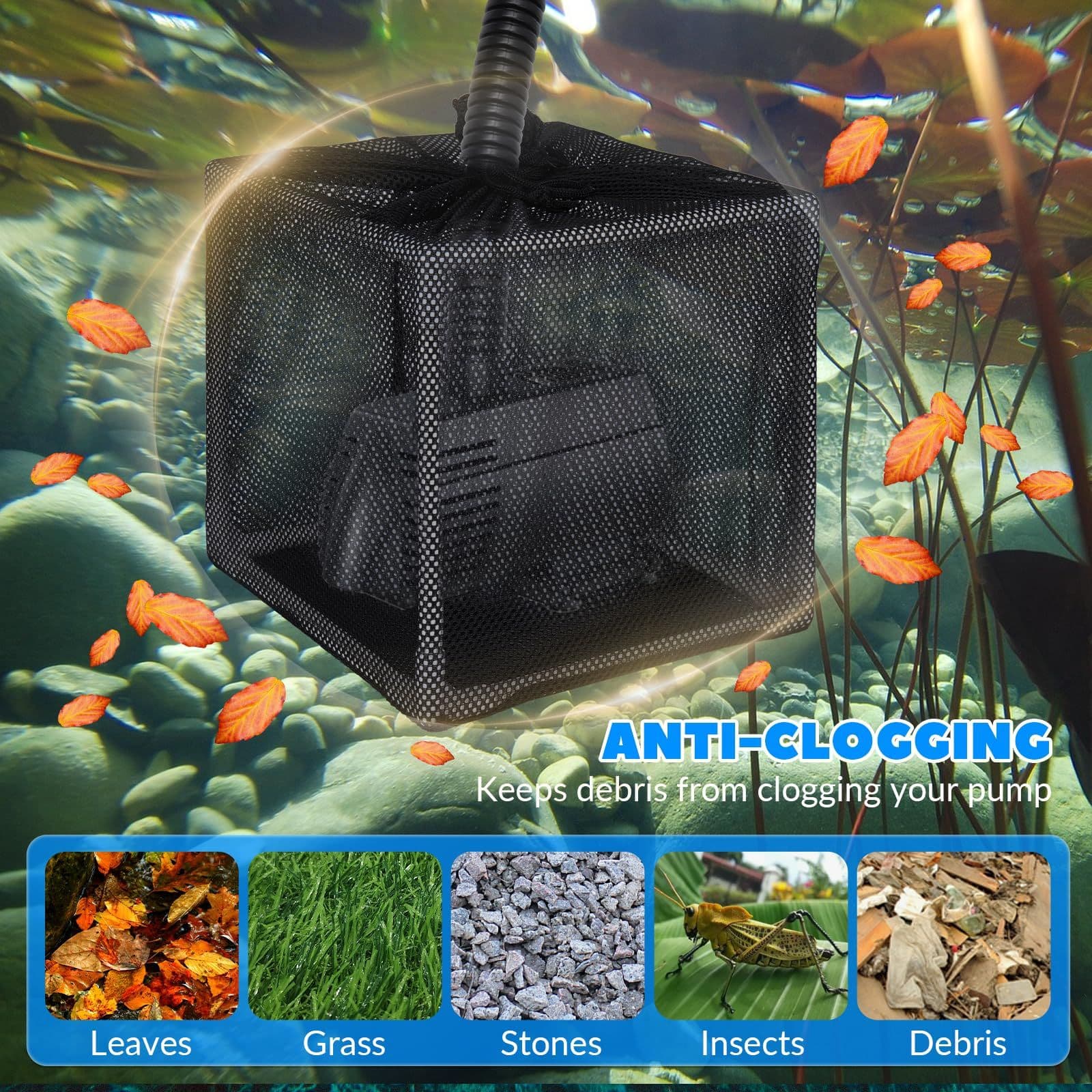 Pond Filter Bag Anti-Clogging Design 10 Inch Black Media Bag for Outdoor Water Fish Ponds