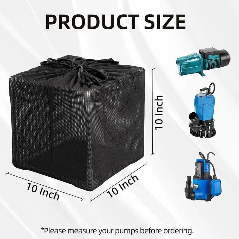 Pond Filter Bag Anti-Clogging Design 10 Inch Black Media Bag for Outdoor Water Fish Ponds