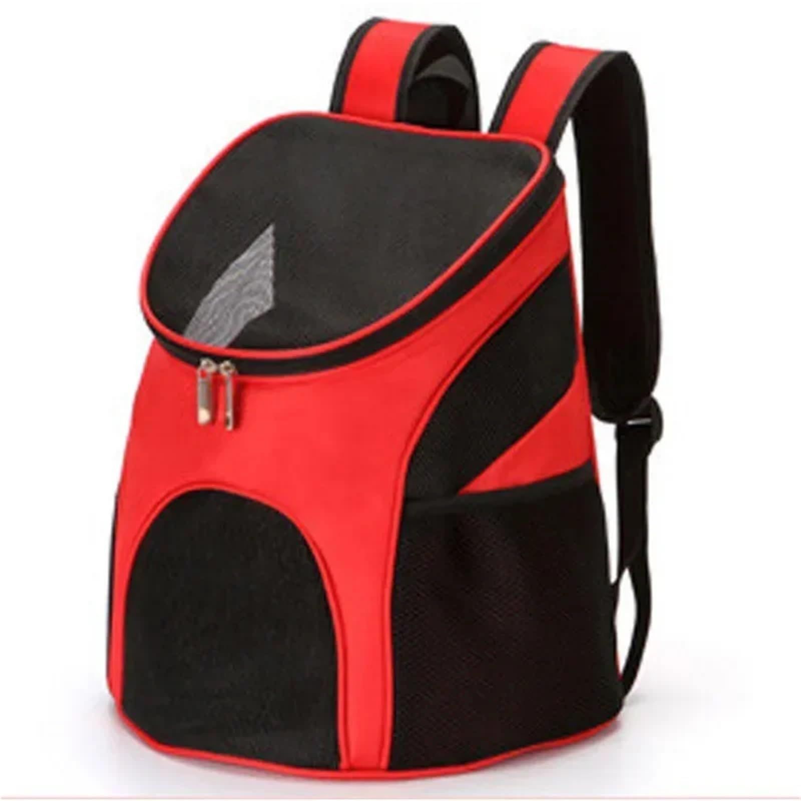 Small Dogs and Cat Backpack Carrier,Pet Backpack Carrier, Ventilated, Safety Strap, Buckle Support Designed for Hiking Travel Camping Outdoor, Red