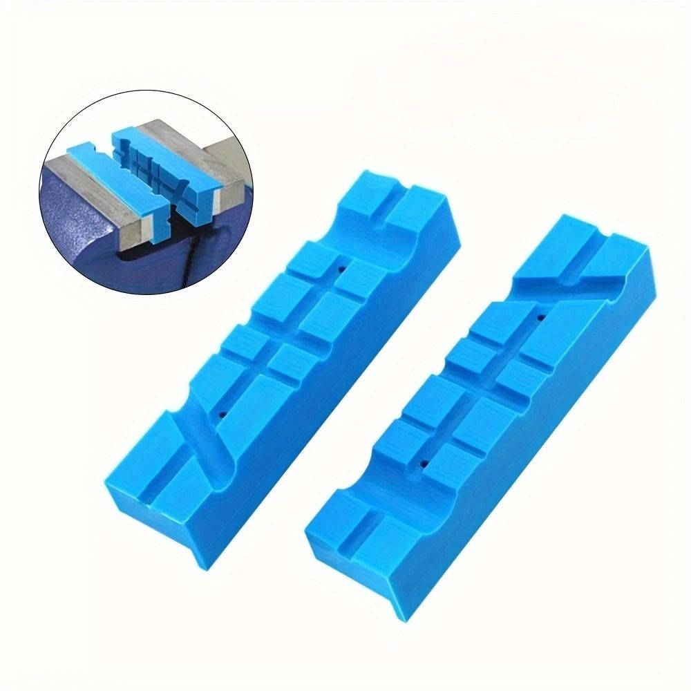 5.5" Jaws, Magnetic Universal Soft Jaws Pads, with Multiple Angle Grooves Design, Multipurpose - Use on any Metal Vise, Used for woodworking, golf, jewelry making, piping (1 pair)