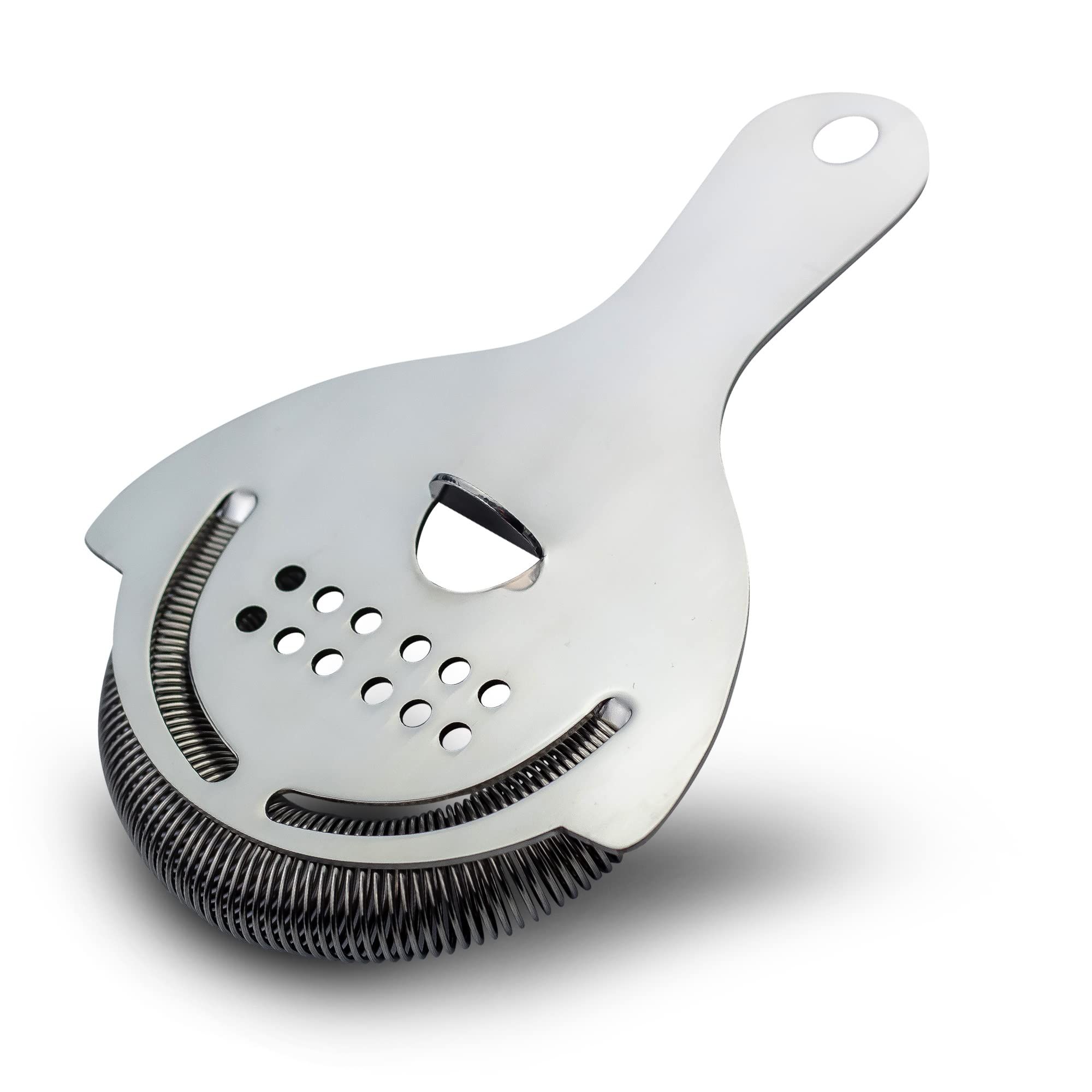 Stainless Steel Cocktail Strainer with High Density Spring | Mirrored Finish - Effortless Straining for Shakers & Mixing Glasses, One Strainer（Large ice filter）