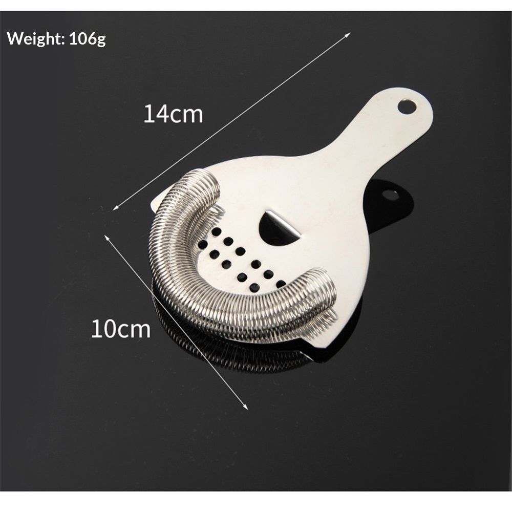 Stainless Steel Cocktail Strainer with High Density Spring | Mirrored Finish - Effortless Straining for Shakers & Mixing Glasses, One Strainer（Large ice filter）