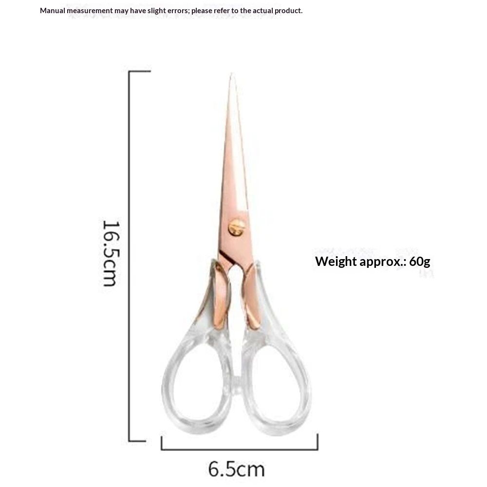 OfficeGoods 6” Stainless Steel Acrylic Scissors For Office and Home - Aesthetic and Sharp All Purpose Scissors, Perfect For Sewing, Arts and Crafts - Clear Rose Gold Metal