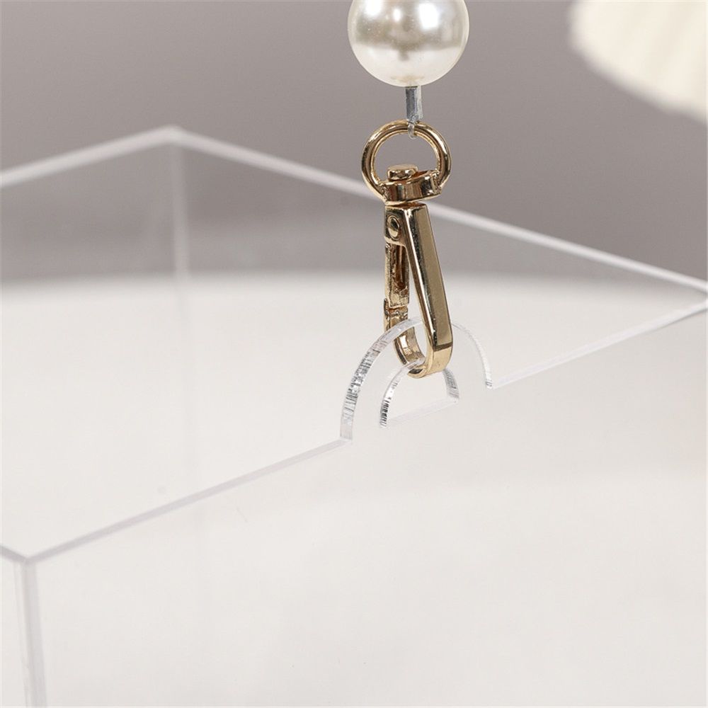 Transparent Wedding Gift Storage Girl's Flower Basket Transparent Flower Basket Wedding Pearl Handle Gift Box (12 * 12 * 12cm)