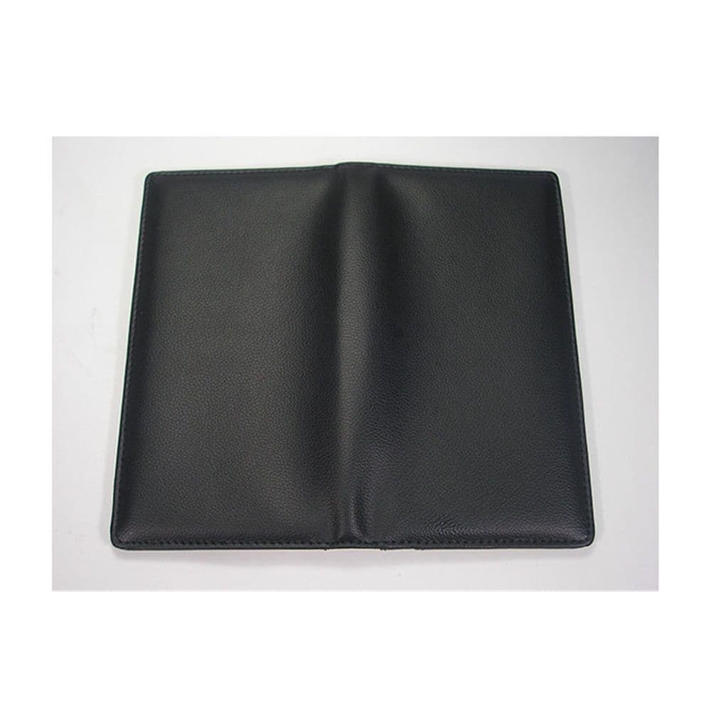 Leather Menu Folder Presenter with Pen Clip and Credit Holders 23x12.5cm Black
