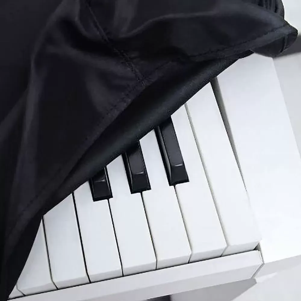 88 Key Keyboard Dust Cover - Stretchable Fabric Protector for Digital Piano & Electronic Keyboards (Black) - Universal Fit with Storage Bag