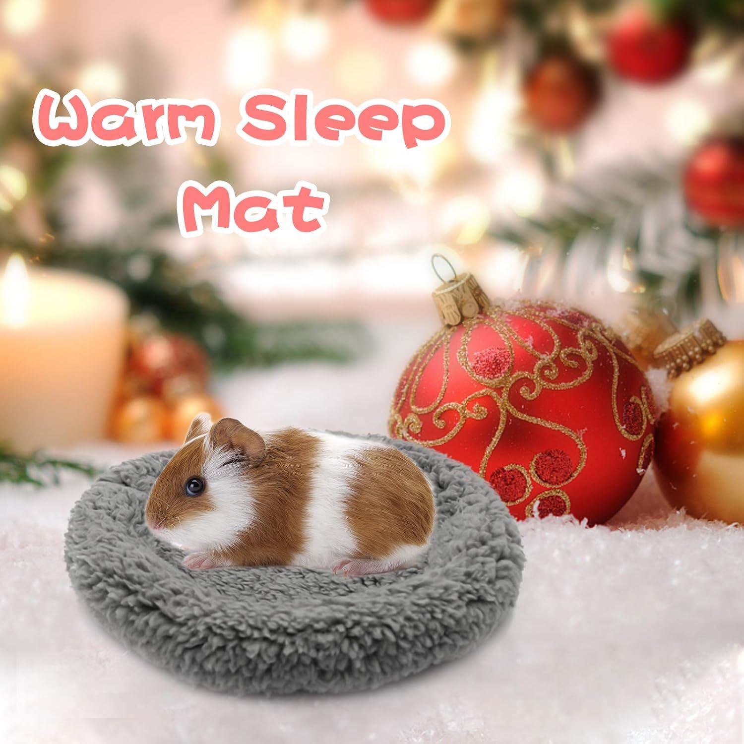 Warm Guinea Pig Bed, Outer Inner Diameter Hamster Beds with Plush, Machine Washable Small Pet Hideout, Cozy Carrier Cage Accessories for Small Dwarf Rabbits Hedgehog Squirrel Ferret（grey）