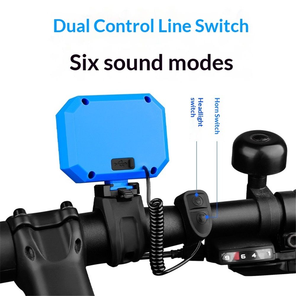 Bike Horn with Front Light, 2in1 Bicycle Bell Control Switch LED Light, Rechargeable Waterproof, Headlight Light Daily Commute, Adults Kids Bike Scooter