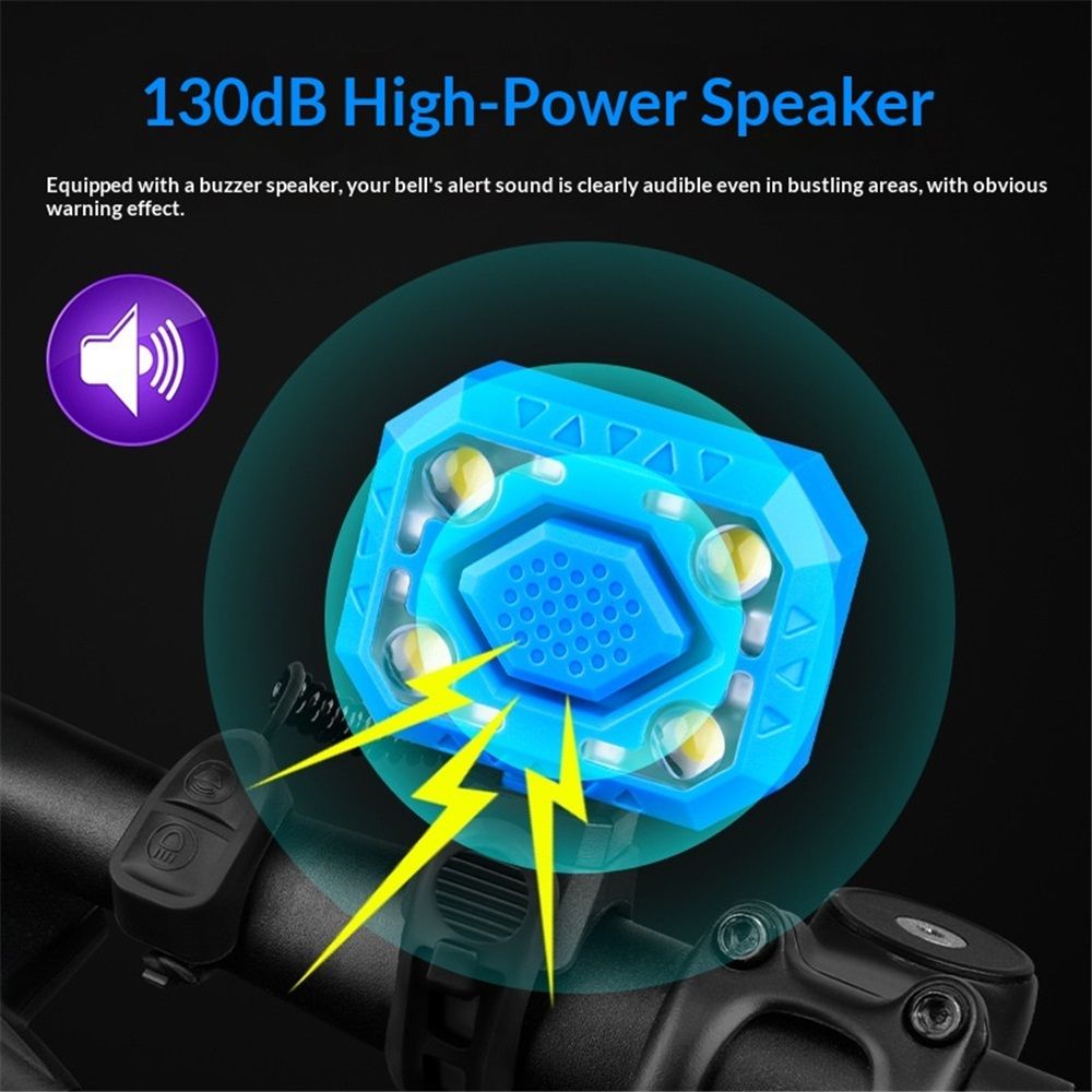 Bike Horn with Front Light, 2in1 Bicycle Bell Control Switch LED Light, Rechargeable Waterproof, Headlight Light Daily Commute, Adults Kids Bike Scooter