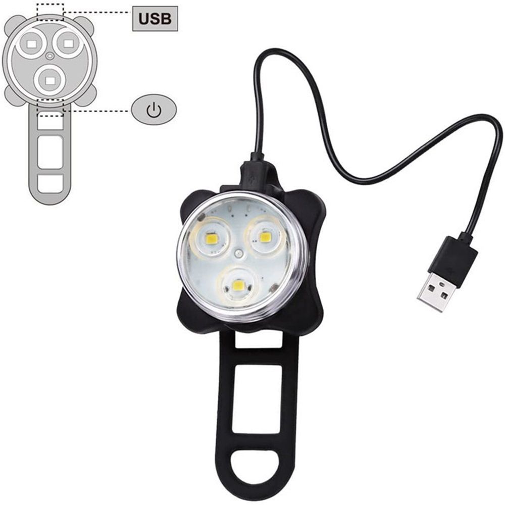 2 pack USB Rechargeable Bike Light Set, Super Bright, Bike Lights Front and Back, Waterproof, 4 Light Modes