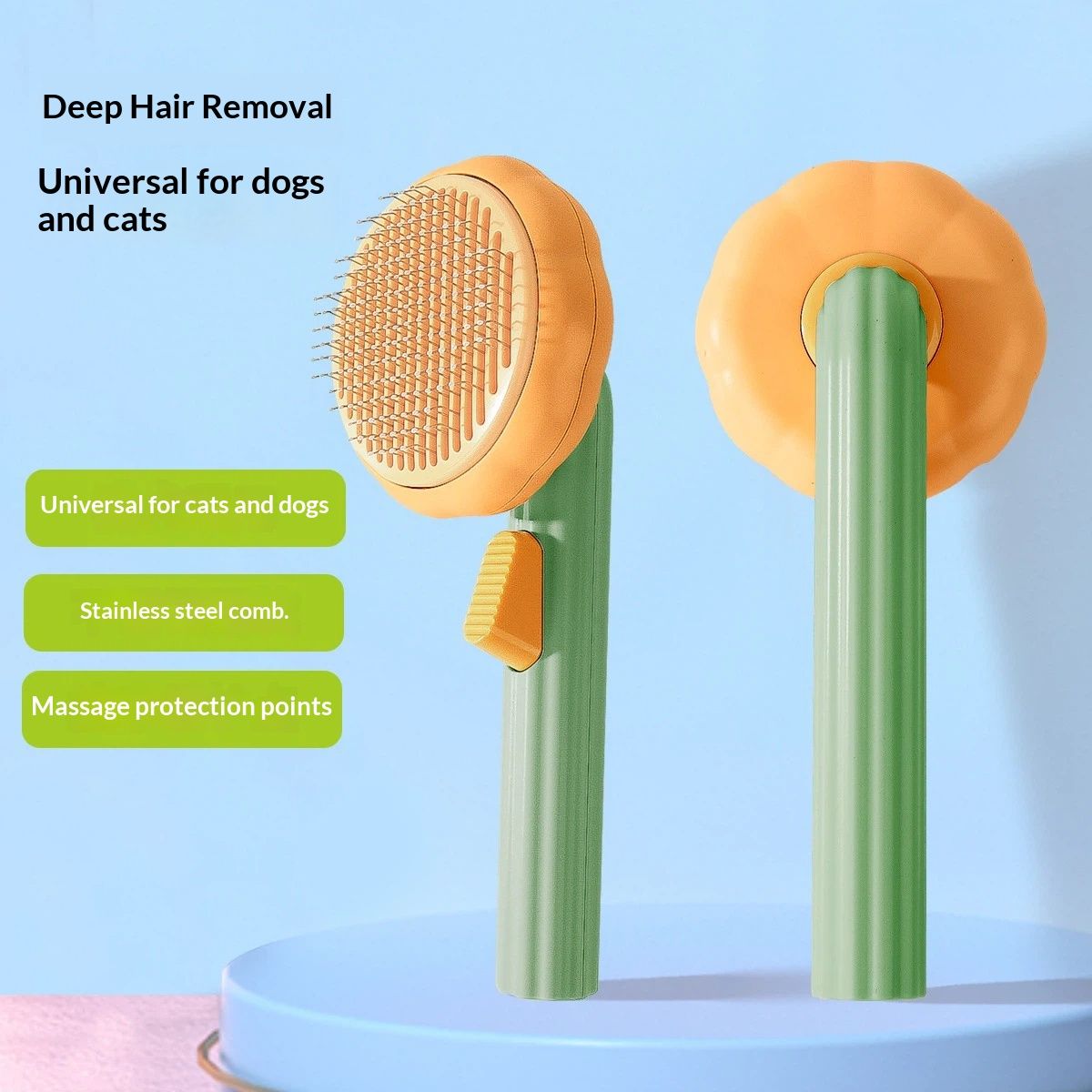 Cat Brush Dog Brush with Release Button for Shedding, Self Cleaning Cat Comb Hair Brush for Indoor Cats, Dog Deshedding Brush Grooming Kit, Pet Supplies Hair Remover Tool