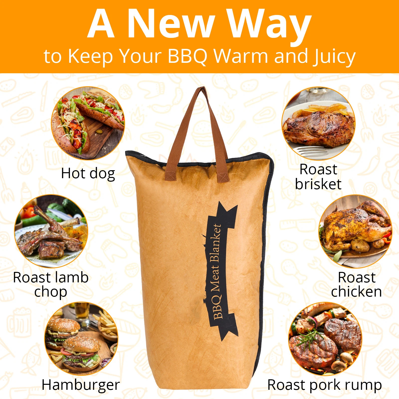 21in BBQ Blanket for Resting Meat - Smoking Meat Insulated Bag for Brisket/Beef/Pork Shoulder/Turkey - Valentines Day Gifts Birthday Anniversary Smoker Accessories Gift for Men