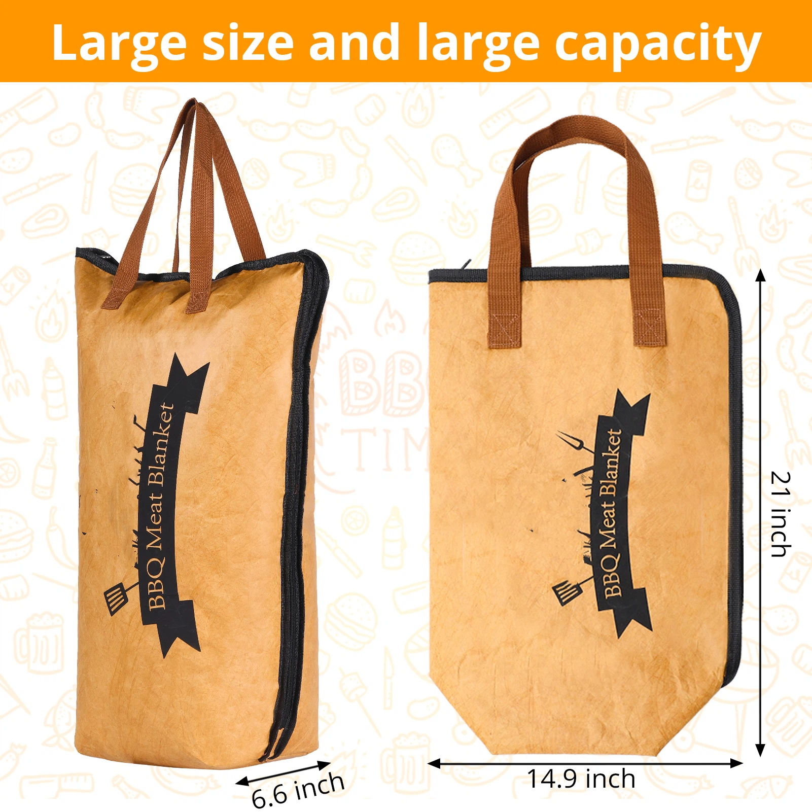 21in BBQ Blanket for Resting Meat - Smoking Meat Insulated Bag for Brisket/Beef/Pork Shoulder/Turkey - Valentines Day Gifts Birthday Anniversary Smoker Accessories Gift for Men