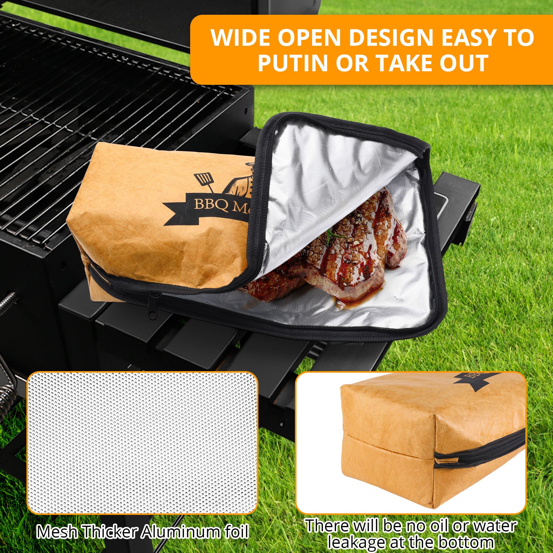 21in BBQ Blanket for Resting Meat - Smoking Meat Insulated Bag for Brisket/Beef/Pork Shoulder/Turkey - Valentines Day Gifts Birthday Anniversary Smoker Accessories Gift for Men