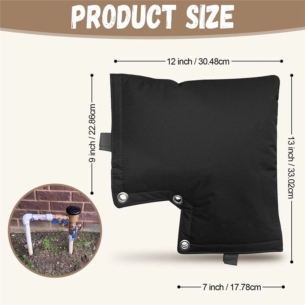 Backflow Cover, Backflow Preventers Protection, Pressure Vacuum Breaker Cover for Winter, Insulated Cover Pouch for Irrigation Backflow Valve, Sprinkler Valves Cover in Snow or Sun Exposure – Black