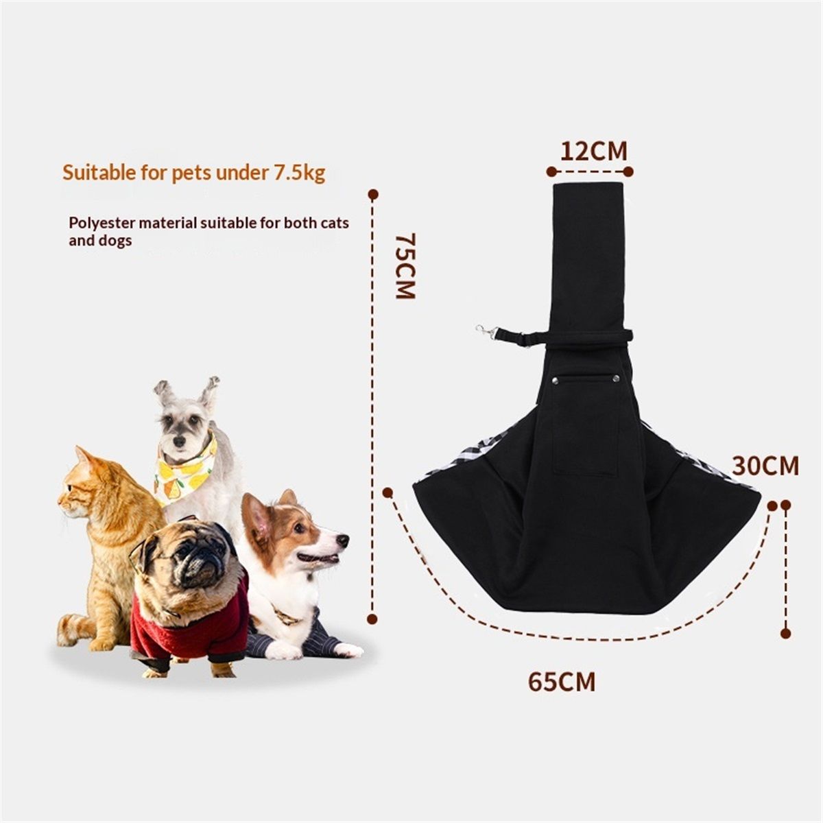 Cat Carrier Pouch, Care & Stress-Free Calm, Soft Cat Carrier Bag for Adult Cats 16.5 lbs, Restraint Bag for Vet Visits, Grooming & Everyday Care
