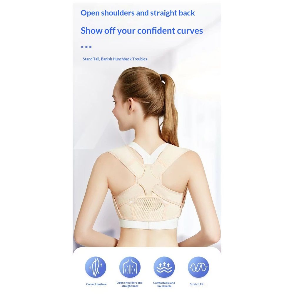 Women Posture Corrector Back Brace Support Bra Shaper Vest Sleeveless Shapewear Tops, Support Shapewear Breast Strap (Skin color M)
