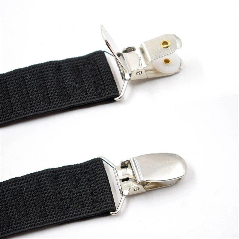 1 Pair of Super Shirt Stay Garters , No-Slip Clip,Adjustable Elastic Shirt Garter Straps with Non-Slip Clips – Professional for Men Women Comfortably, Black