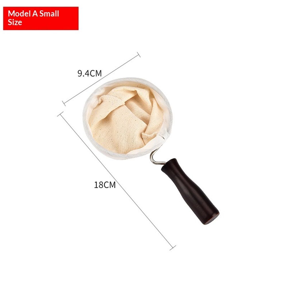 2 pack Coffee Filter Handmade Reusable Cafe Flannel Cloth Filter Bag Coffee Sock with Wooden Handle(small)
