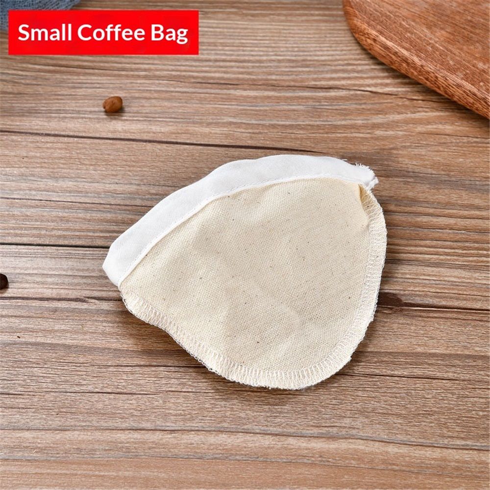 2 pack Coffee Filter Handmade Reusable Cafe Flannel Cloth Filter Bag Coffee Sock with Wooden Handle(small)