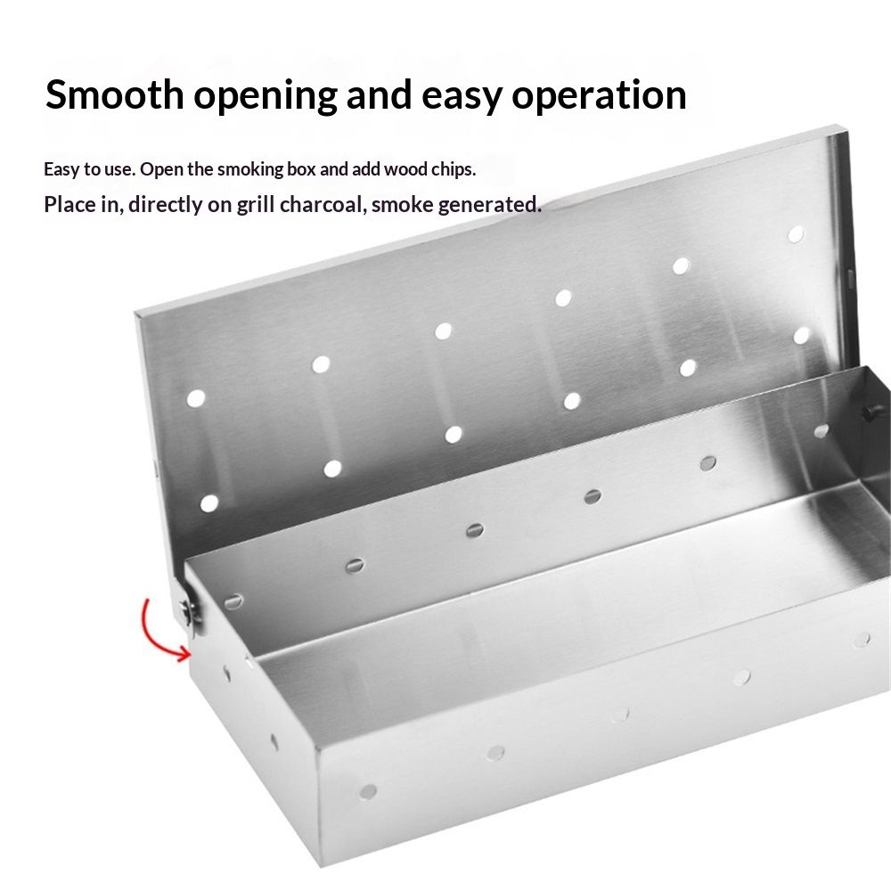 Grillaholics Smoker Box for Gas & Charcoal Grills – Large Stainless Steel Wood Chip Container for Smoking Meat – Grilling Accessories for BBQ Lovers – Grilling Gift for Men